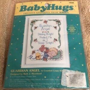 Sunset BabyHugs Precious Keepsake "Guardian Angel" Counted Cross Stitch